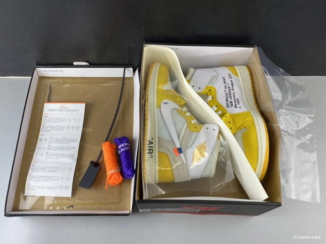 Powder Air 1 White Jordan Yellow-Cone x AQ0818-149 Dark Off-White NRG 0306